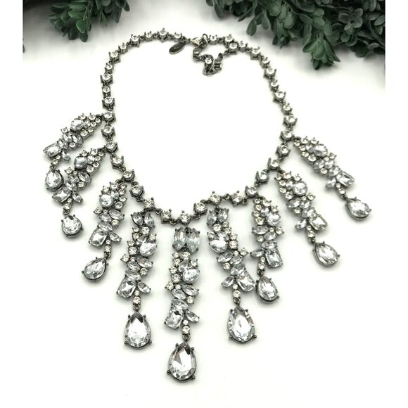 Vintage VTG rare signed SCAASI Statement Rhinestone Statement Necklace & Clip Ea - Picture 6 of 13